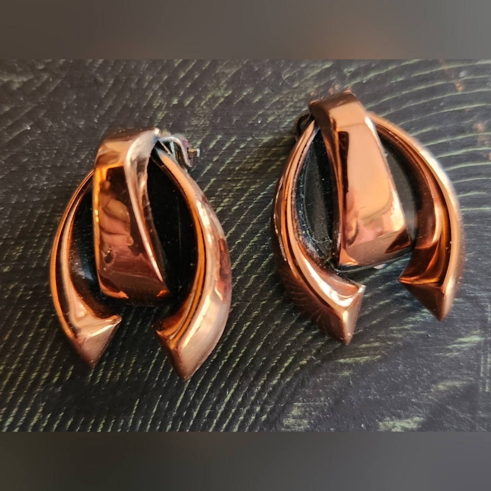 Vintage Renoir Copper Clip Earrings